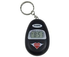 VISIONU Reloj Llavero Parlante en Español, Alarma LCD con Voz (Negro)