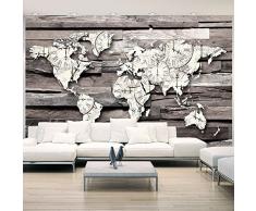Fotomural 150x105 cm - 3 tres colores a elegir - Papel tejido-no tejido. Fotomurales - Papel pintado - madero Mapa del mundo k-A-0028-a-c