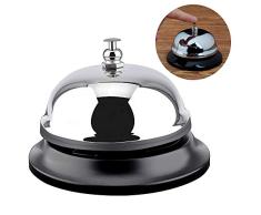 IWILCS Timbre de recepción de hotel, Timbre de Servicio de Mesa Clasico de Acero, Campana de Plata, Campana de Servicio Hotel/Restaurante/ Cocina/Bar