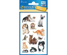 Avery 53574 pegatinas para los niños, gatito, material de papel, 3 hojas, 36 Etiqueta