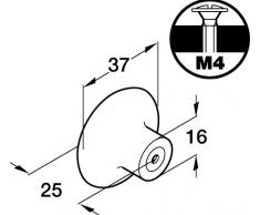 Sencillo diseño con texto de cerámica color blanco/porcelana/armario tirador de porcelana con tornillo - 37 mm