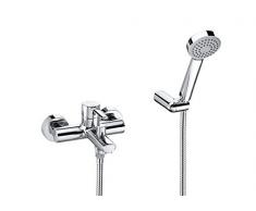 Roca A5A0160C02 - Grifo / Mezclador Exterior Baño Targa Cromo Grifería - Grifo Hidrosanitario Monomando - Serie Targa - Para Baño-Ducha