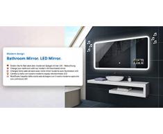 FORAM Espejo de Baño con Iluminación LED - Luz Espejo de Pared con Accesorios - Diferentes tamaños para Baño Dormitorio Maquillaje - L59