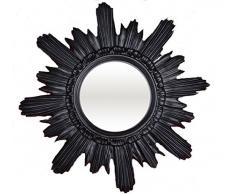 Lnxp Barroco Antiguo Espejo de Pared Sol en Negro 42 X 42 cm Redondo Redonda Repro Espejo Sun