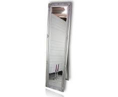 Espejo Grande Antiguo con pátina, Espejo con Soporte Barroco de Madera, Estilo rústico como baño Espejo | maquillarse o tocador Espejo para el País hogar | Vestidos para Espejo en Blanco