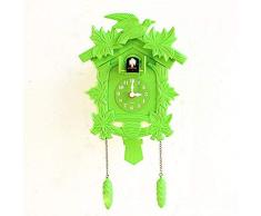 Homie Reloj de Cuco Reloj de Pared Reloj Despertador para pájaros Habitación para niños Colgante Decoración de la Granja Adivina Mujeres Relogio Parede Secret Stash, Verde