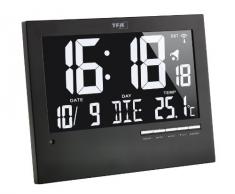 TFA 60.4508 - Reloj digital mural con termómetro, color negro