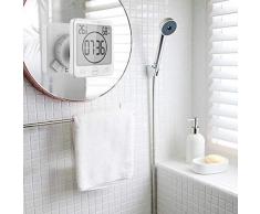 Suhey LCD Reloj de Ducha Digital, Reloj de baño Reloj de Ducha Impermeable Reloj Temporizador Temperatura Humedad Pared Ducha Reloj Reloj Temporizador de Cocina (Azul)