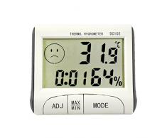 Szaerfa Medidor de Humedad Digital LCD Termómetro Caliente Interior Higrómetro Temperatura del Reloj