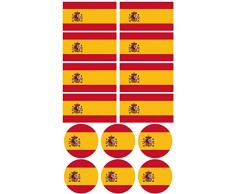 Haberdashery Online 28 Pegatinas de la Bandera de España. Stickers para Bicicletas, Motos, Accesorios (ESPAÑA)