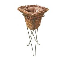 MACETERO MACETA CUBREMACETA MIMBRE PEANA METAL CUADRADO