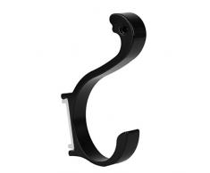Gancho Percha Puerta Pared Aluminio para Ropa Toalla Sombrero (negro)