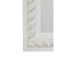 elbmöbel Espejo Antiguo Madera Espejo de Pared Barroco baño Espejo con Marco de Madera, Blanco, 62 x 52 cm