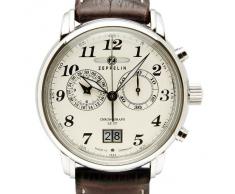 Zeppelin LZ 127 Graf Zeppelin - Reloj de caballero de cuarzo, correa de piel color marrón