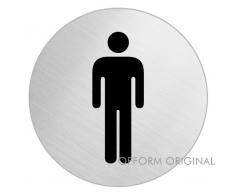 OFFORM Señal pictograma en acero inox Ø 75mm No. 8473 "Baño Hombres"