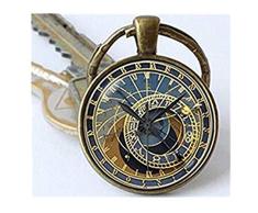 Llavero del reloj astronómico de Praga estilo steampunk