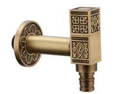 Grifo de pared de latón con una sola palanca, estilo retro, para lavabo, lavabo, jardín, patio, agua fría