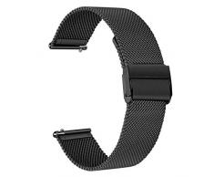 TRUMiRR Reemplazo para Samsung Galaxy Watch 42mm/Galaxy Watch Active/Gear Sport Correa de Reloj, 20mm Correa de Reloj de Malla de Acero Inoxidable Tejida Pulsera para Garmin Vivoactive 3/3 Music