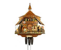 Alemán Reloj de cuco - estilo Chalet - mecanismo con cuerda para 8 días - 58 cm - Auténtico reloj de cuco del bosque negro - de August Schwer