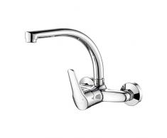Ibergrif M16350-Roma, Grifo de Cocina de Pared, Grifo para Fregadero Monomando, Cromo