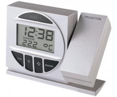 Technoline Radio Controlled Alarm Clock with Projection Reloj de proyección, Plata y Negro, 12.3x4.2x9.1 cm