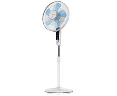 Brandson - Ventilador de pie con Mando a Distancia y Pantalla - oscilación 80 Grados - 60 vatios - Altura Ajustable - inclinación 35 Grados - 3 velocidades