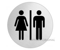 OFFORM Señal pictograma en acero inox Ø 75mm No. 8471 "Baño Mujeres y Hombres"