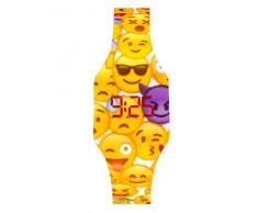 KIDDUS Reloj LED Digital para niña o niño. Pulsera de Silicona Suave para niños y Adultos. Batería Japonesa reemplazable. Fácil de Leer y Aprender Las Horas. KI10206 Emoji