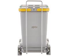 ELLETIPI ecofil PF01 34 C2 Papelera Reciclaje extraíble para Base, plástico y Metal, Gris, 23 x 41 x 36 cm