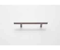 Tirador acero fino tirador de mueble tirador de barra tirador de armario alta calidad cepillado inoxidable, distancia entre agujeros taladrados = 96 mm, longitud total 124 mm
