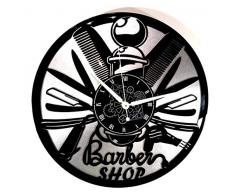 Instant Karma Clocks Reloj de Vinilo Doble de Pared instantáneo Karma Idea Regalo Vintage Barba peluquería salón Belleza barbería Shop (Plata), silencioso