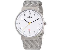 Braun BN0032WHSLMHG - Reloj analógico de caballero de cuarzo con correa de acero inoxidable plateada