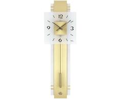 Reloj De Péndulo AMS Reloj de pared 7301 cuarzo con péndulo Madera posterior latón – Cojines Cristal Mineral
