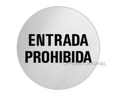 OFFORM Señal pictograma en acero inox Ø 75mm No.39143 Entrada Prohibita