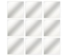 Aneco 24 láminas flexibles con efecto espejo, auto-adhesivas, para pared, decoración del hogar, 15 x 23 cm