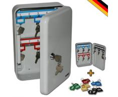 HMF 12515-07 Caja para llaves, 15 ganchos, 25 x 17 x 7,5 cm , gris