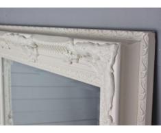 Espejo blanco envejecido. 78 X 68 Cm Madera Nuevo espejo de pared Barroco Espejo Baño