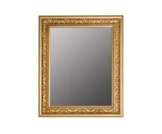 elbmöbel – Espejo de pared estilo antiguo barroco con borde biselado – XL ankleid Espejo Espejo de cuerpo entero perchero Espejo Marco de madera, dorado, 62 x 52 cm