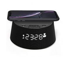 Philips Reloj Despertador Digital PR702/12 con Cargador inalámbrico (Cargador inalámbrico, Temporizador de Reposo, Alarma) Negro