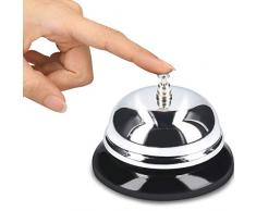 kwmobile Navaris Timbre de Mesa - Campana para mostrador - Timbre para Hotel Cocina Restaurante Tienda Colegio recepción clínica - Negro y Cromado