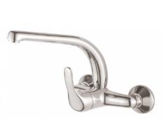 DP Grifería GPA001 Grifo monomando de pared alto tubo Manzanilla (11 cm), Plateado