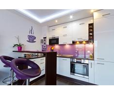 FLEXISTYLE - Reloj de Pared para café, diseño Moderno, Color Violeta