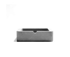 anaan Cenicero Hormigon Concreto para Cigarrillos o Puros Mesa Decoración Interior y Exterior Moderno Geométrico Diseño (Cuadrado 9x9x3cm)