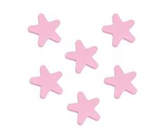 6 Un. TIRADOR Pomo Mueble BEBÉ ESTRELLA madera lacada rosa 95x92mm