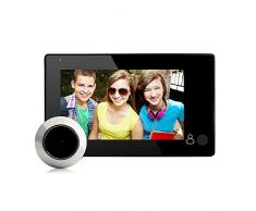 Timbre de video inteligente, monitor digital TFT de 4.3 , visión gran angular de 140 ° + cámara de seguridad de vigilancia Judas de 2 MP para el hogar
