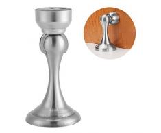 Tope de puerta magnético Tope de puerta de acero inoxidable plateado Con paragolpes inferior y accesorios de montaje para oficina de dormitorio