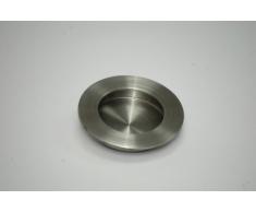 Tirador Tirador de mueble Tirador de armario Tirador redondo empotrado acero fino cepillado inoxidable acero fino diámetro 80mm