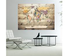 Ilusión óptica 3D 210x150 cm Fotomural Poster Finestra Fotomurales Papel pintado Quadro Mapa Mundi Mapa del Mundi Continente