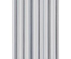 Papel pintado diseño a rayas suntuosas EDEM 097-26 moderno y precioso azul azul claro gris blanco plata negro 5,33 m2
