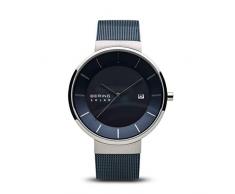 BERING Reloj Analógico para Hombre de Energía Solar con Correa en Acero Inoxidable 14639-307